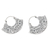 Sterling silver hoop earrings, 'Cape of Flowers' - Sterling Silver Floral Hoop Earrings from Bali (image 2c) thumbail
