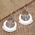 Sterling silver dangle earrings, 'Deco Dots' - Art Deco Style Sterling Silver Dangle Earrings