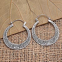 Featured review for Sterling silver hoop earrings, Sukawati Circles