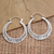 Sterling silver hoop earrings, 'Sukawati Circles' - Sterling Silver Hoop Earrings from Bali thumbail