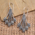 Sterling silver dangle earrings, 'Sukawati Sheaves' - Artisan Crafted Sterling Silver Dangle Earrings
