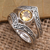 Citrine cocktail ring, 'Crown of Sunshine' - One Carat Citrine and Silver Cocktail Ring (image 2b) thumbail