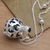 Onyx harmony ball long necklace, 'Happy Chime' - Silver and Black Enamel Harmony Ball Necklace with Onyx