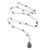 Amazonite harmony ball long necklace, 'Blue Lace Angel Chime' - Silver Amazonite and Blue Enamel Harmony Ball Necklace thumbail