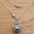 Amazonite harmony ball long necklace, 'Blue Lace Angel Chime' - Silver Amazonite and Blue Enamel Harmony Ball Necklace (image 2b) thumbail