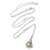 Garnet harmony ball necklace, 'Protective Love' - Silver and Brass Harmony Ball Necklace with Garnet thumbail
