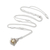 Garnet harmony ball necklace, 'Protective Love' - Silver and Brass Harmony Ball Necklace with Garnet (image 2b) thumbail