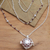 Garnet and cultured pearl harmony ball necklace, 'Angel Lullaby' - Bali Cultured Pearl & Garnet Silver Harmony Ball Necklace (image 2) thumbail