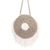 Natural fiber shoulder bag, 'Boho Fringe' - Handwoven Natural Fiber Shoulder Bag with Cotton Trim
