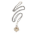 Garnet harmony ball necklace, 'Light of My Life' - Silver and Brass Harmony Ball Necklace with Garnet thumbail