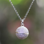 Sterling silver harmony ball necklace, 'Sweet Protection' - Balinese Silver Jawan Harmony Ball Necklace