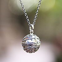 Sterling silver harmony ball necklace, 'Loving Whirlwind'