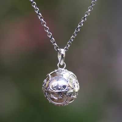Sterling silver harmony ball necklace, Patient Love
