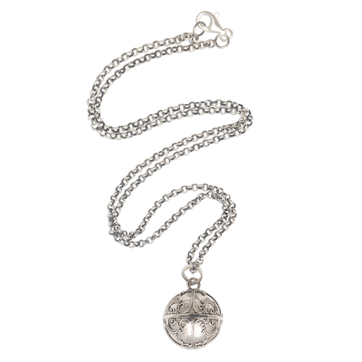 Collar bola armonía en plata de primera ley - Collar de bola armonía de amuleto de plata de ley