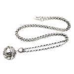 Sterling silver harmony ball necklace, 'Delighted Daisies' - Sterling Silver Daisy Theme Harmony Ball Necklace (18 in)