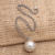 Sterling silver harmony ball necklace, 'Leaves of Life' - Balinese Silver Harmony Ball Necklace with Leaf Motifs (image 2) thumbail
