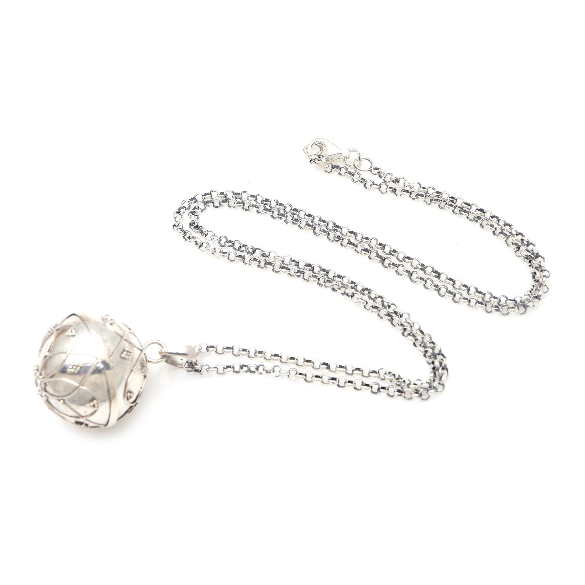 UNICEF Market Balinese Sterling Silver Harmony Ball Necklace 20 Inch