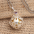 Amethyst harmony ball long necklace, 'Angelic Guardian' - Silver and Amethyst Harmony Ball Necklace with Brass (image 2) thumbail
