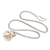 Lange Halskette mit Amethyst-Harmoniekugel - Harmoniekugel-Halskette aus Silber und Amethyst mit Messing