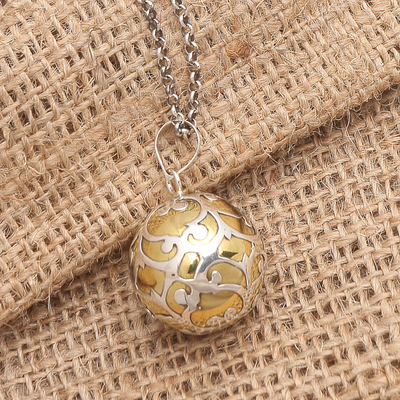 Sterling silver harmony ball necklace, 'Becoming' - Bali Harmony Ball Necklace Handcrafted of Sterling Silver