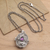 Amethyst locket pendant necklace, 'Romantically Inclined' - Amethyst Locket Necklace on Cable Chain (image 2) thumbail