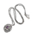 Amethyst locket pendant necklace, 'Romantically Inclined' - Amethyst Locket Necklace on Cable Chain