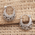 Sterling silver hoop earrings, 'Romantic Mood' - Heart Motif Sterling Silver Hoop Earrings (image 2) thumbail