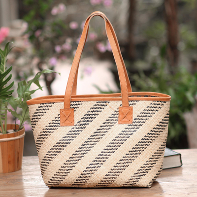 UNICEF Market  Batik Lined Rattan Handbag from Bali - Sunda Style