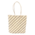 Rattan tote bag, 'Diagonal Textures' - Handwoven Striped Black & Cream Rattan Open Top Tote
