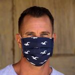 Cotton face masks 'Ocean Vibe' (set of 3) - 3 Single Layer Cotton Nautical Print Elastic Loop Face Masks