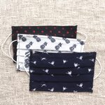 Cotton face masks 'Ocean Vibe' (set of 3) - 3 Single Layer Cotton Nautical Print Elastic Loop Face Masks