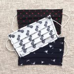 Cotton face masks 'Ocean Vibe' (set of 3) - 3 Single Layer Cotton Nautical Print Elastic Loop Face Masks