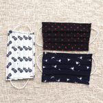 Cotton face masks 'Ocean Vibe' (set of 3) - 3 Single Layer Cotton Nautical Print Elastic Loop Face Masks