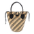 Leather-accented rattan handbag, 'Sunda Style' - Batik Lined Rattan Handbag from Bali
