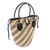 Leather-accented rattan handbag, 'Sunda Style' - Batik Lined Rattan Handbag from Bali