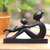 Wood sculpture, 'Shape of Love' - Suar Wood Mother and Child Sculpture (image 2) thumbail