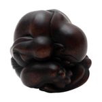 Wood sculpture, 'Orang Malu' - Wood Sculpture of Javanese Yogi Man