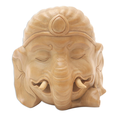 Holzmaske - Indonesische Ganesha-Figur mit Holzmaske