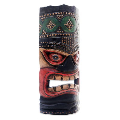 Wood mask, 'Papua Pride I' - Papua Style Hand Carved Wood Mask