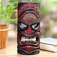 Wood mask, 'Papua Pride II' - Hand Carved Papua Style Wood Mask