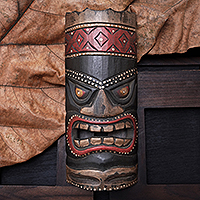 Unique Hand Carved Papua Style Wall Mask,'Papua Pride III'