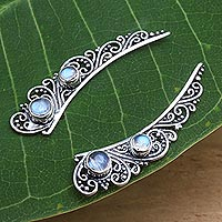 Featured review for Rainbow moonstone ear climbers, Little Wings