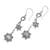 Rainbow moonstone dangle earrings, 'Starflowers' - Sterling and Rainbow Moonstone Dangle Earrings (image 2b) thumbail
