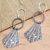 Sterling silver dangle earrings, 'Pennants' - Hand Crafted Sterling Silver Dangle Earrings
