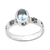 Blue topaz single-stone ring, 'Pawprints' - Faceted Blue Topaz Sterling Silver Ring with Pawprint Motif (image 2a) thumbail