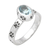 Blue topaz single-stone ring, 'Pawprints' - Faceted Blue Topaz Sterling Silver Ring with Pawprint Motif (image 2c) thumbail