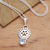 Blue topaz pendant necklace, 'Pawprint Memory' - 18-Inch Necklace with Faceted Blue Topaz Pawprint Pedant (image 2b) thumbail