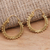 Gold plated hoop earrings, 'Semarapura Circles' - Balinese Style Gold Plated Hoop Earrings