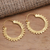 Gold plated hoop earrings, 'Semarapura Circles' - Balinese Style Gold Plated Hoop Earrings
