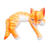 Wood statuette, 'Napping Cat' - Wood Sleeping Cat Statuette Orange Tabby (image 2a) thumbail